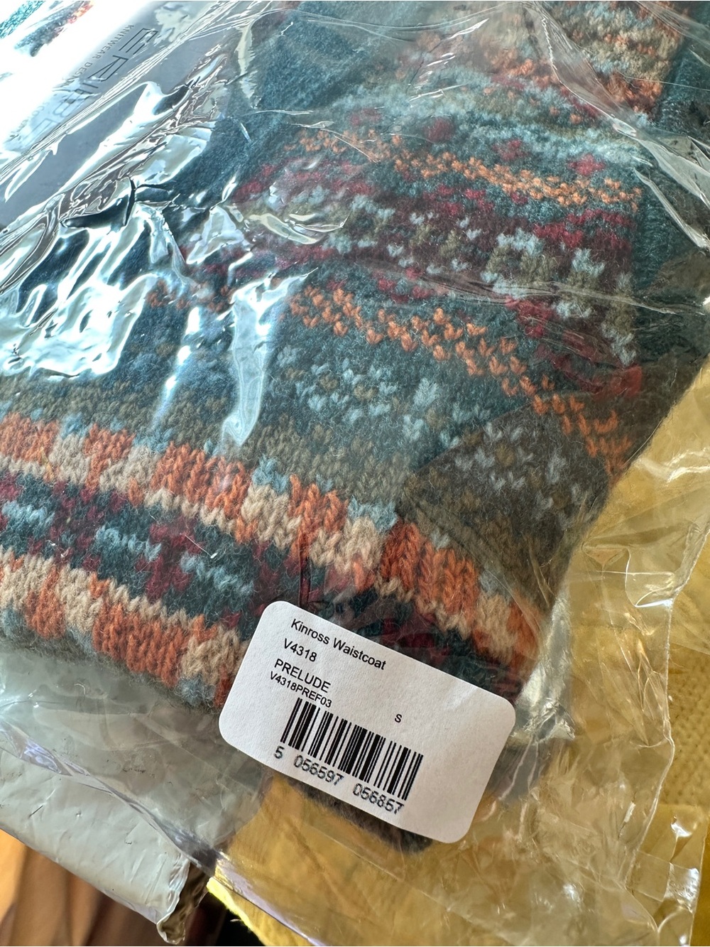 SOLD NWT SMALL Pyne & Smith Eribé Fair Isle Merino Wool Waistcoat in Prelude - Picture 5 of 7